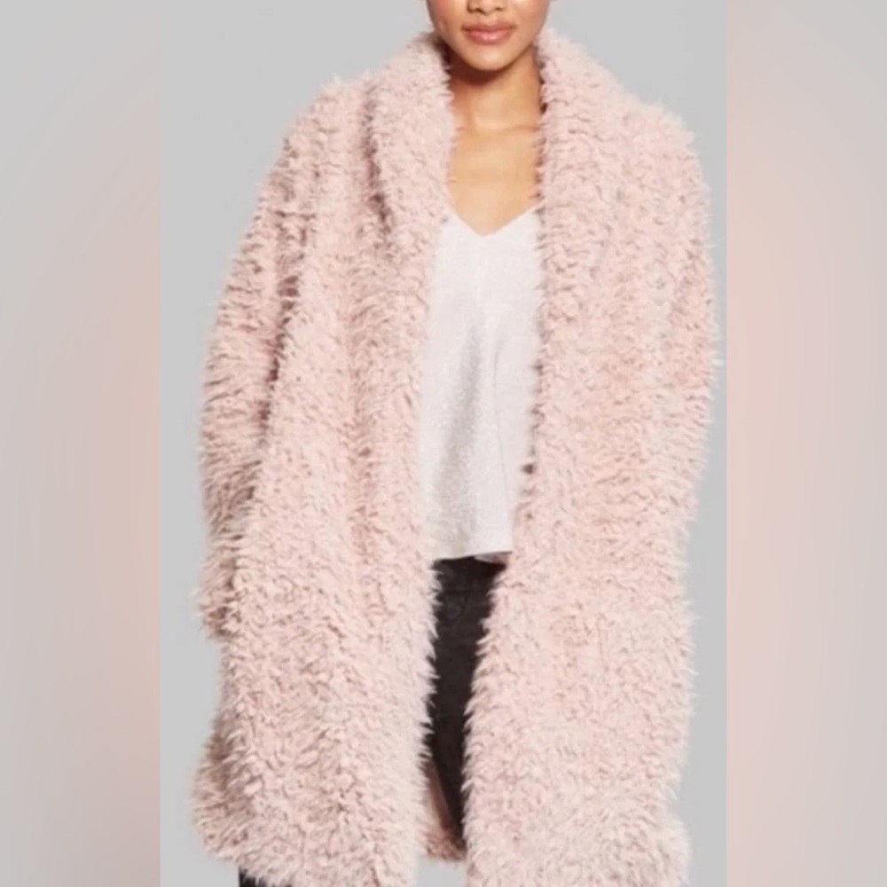 Dusty Rose teddy coat size small new without tags